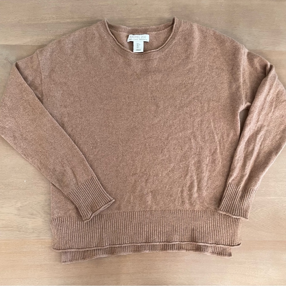 100% Cashmere Tan Sweater Rachel Zoe